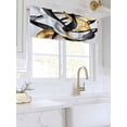 thumbnail image 3 of Valances for Windows Black Gold Abstract Rod Pocket Cafe Window Treatments Valance Curtains for Kitchen Bathroom Laundry Basement Windows 54"x18", 3 of 9