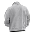 thumbnail image 4 of AWZXDE Men's Solid Color Half Zip Stand Collar Sweatshirt, Outdoor Sporty Fashion Pullover Grey,M, 4 of 7