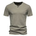 thumbnail image 1 of toraway Autumn Men's Short Sets Mens Linen Set Solid Color Short-Sleeved T-Shirt Large Size Casual Set  L, 1 of 6