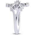 thumbnail image 4 of Gems Jewels 14K White Gold Plated 1Ct Round Cut White Diamond Wedding Engagement Snowflake Ring 925 Sterling Silver For Women's -6, 4 of 4