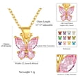 thumbnail image 6 of FindChic Birthstone Necklaces for Women, 14K Gold Plated Butterfly Pendant Necklace Synthetic Pink Tourmaline Necklace Birthday Anniversary Jewelry Gifts for Mother Wife Grandma, 6 of 10