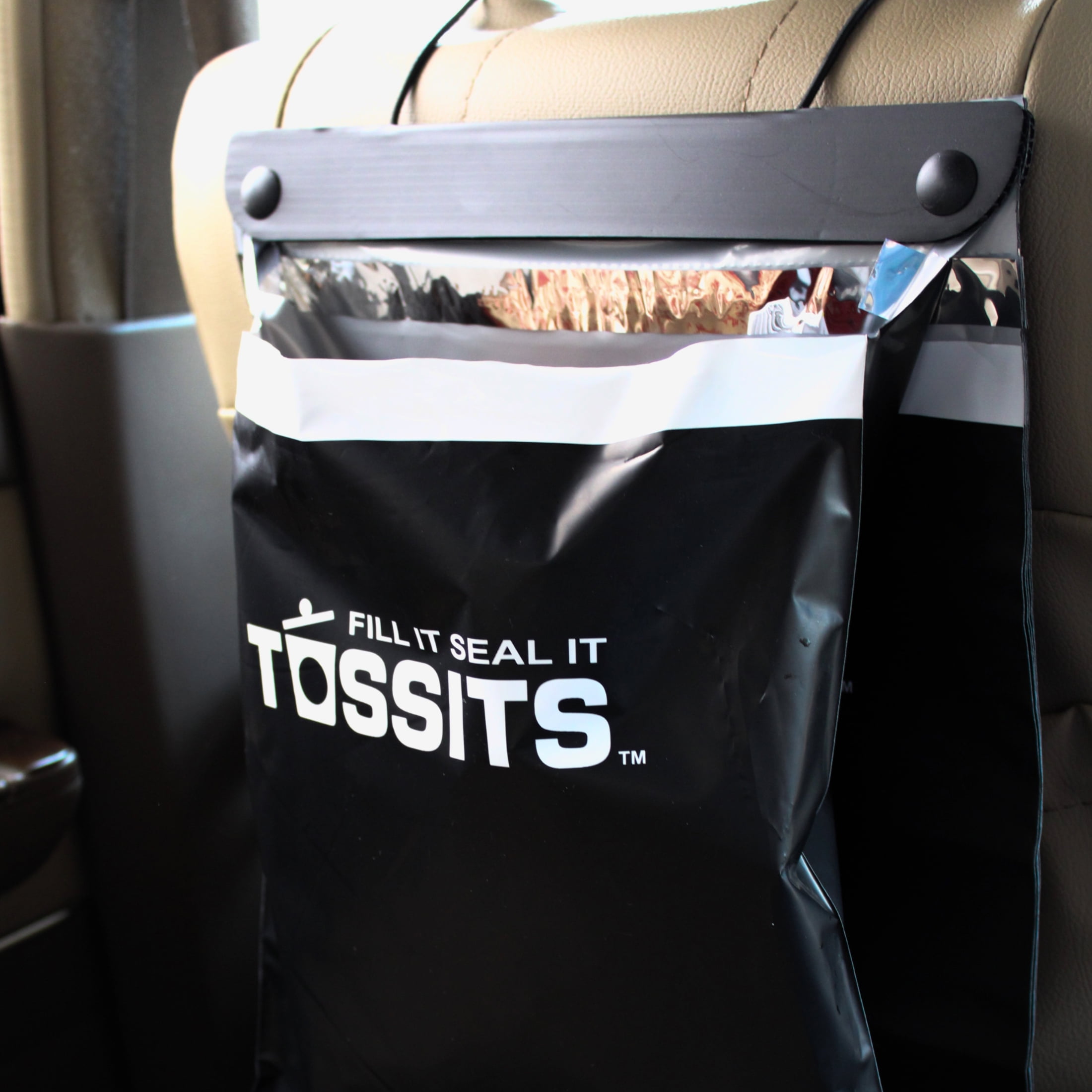 Tossits 105544 2 gal Disposable Car Garbage Bags, Black - Walmart.com