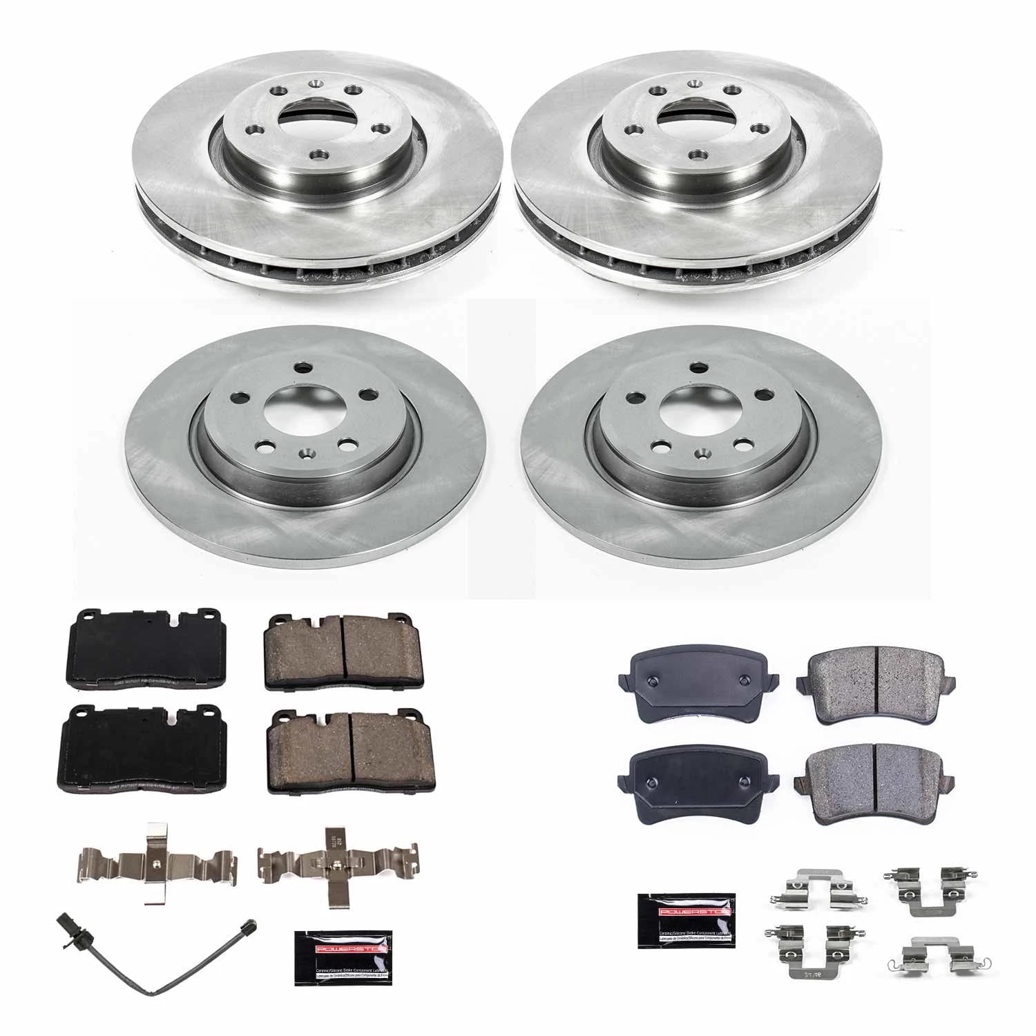 PowerStop Front and Rear Stock Replacement Brake Pad and Rotor Kit Fits: AUDI Select Models KOE7538