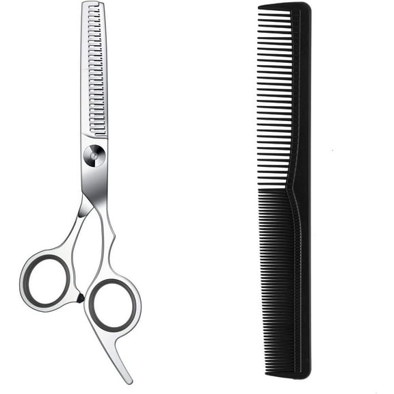 MSDADA Thinning Shears Thinning Scissors 6.7 Inch Stainless Steel Hair Cutting Scissors Professional Haircut Trimming Texturizing Blending Scissors Barber Home Use Hairdressing Scissors(Black)