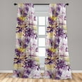 thumbnail image 2 of Floral Window Curtains, Watercolor Scene of Wild Flowers Pastel Plum Toned Splatter Print, Lightweight Decor 2-Panel Set with Rod Pocket, Pair of - 28"x63", Purple Mustard and Lime Green, by Ambesonne, 2 of 3