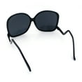 thumbnail image 7 of Womens Oversized Butterfly Swan Drop Temple Plastic Sunglasses All Black, 7 of 7