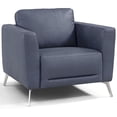 thumbnail image 1 of ACME Astonic Leather Upholstery Chair with Tight Black in Blue, 1 of 8