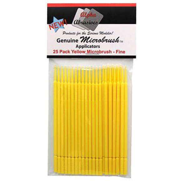 AB & CO GROUP INC Wireless Alpha Abrasives Microbrush Applicators - Yellow - Fine - 25 packF