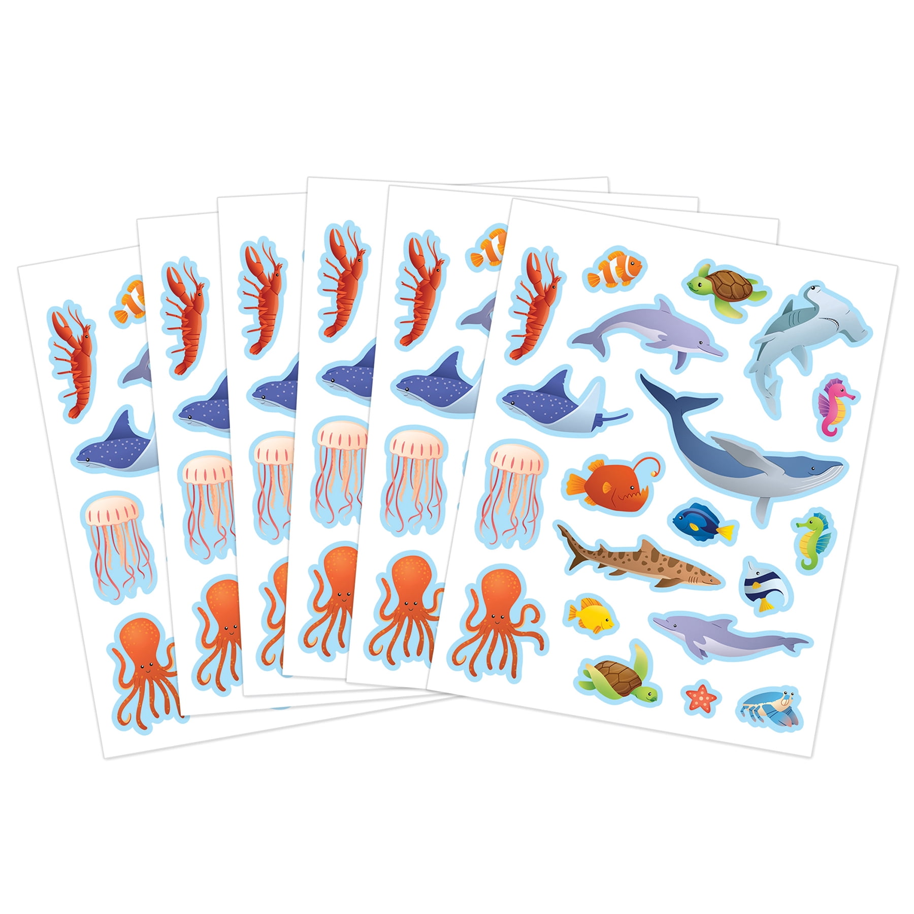 Teacher Created Resources Ocean Animals Stickers, 120 Per Pack, 12 Packs