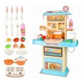 thumbnail image 2 of Beefunni Kids Play Kitchen Set, Kitchen Toys for Girls, with Lights & Sounds, Blue-Pink, Pretend Play Foods for Toddlers Girls Gifts 3-6 Years., 2 of 9