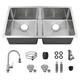 thumbnail image 1 of Tarja Fregadero Doble Submontar YMA Home Acero Inoxidable 304 Plata C con Accesorios, 1 of 6