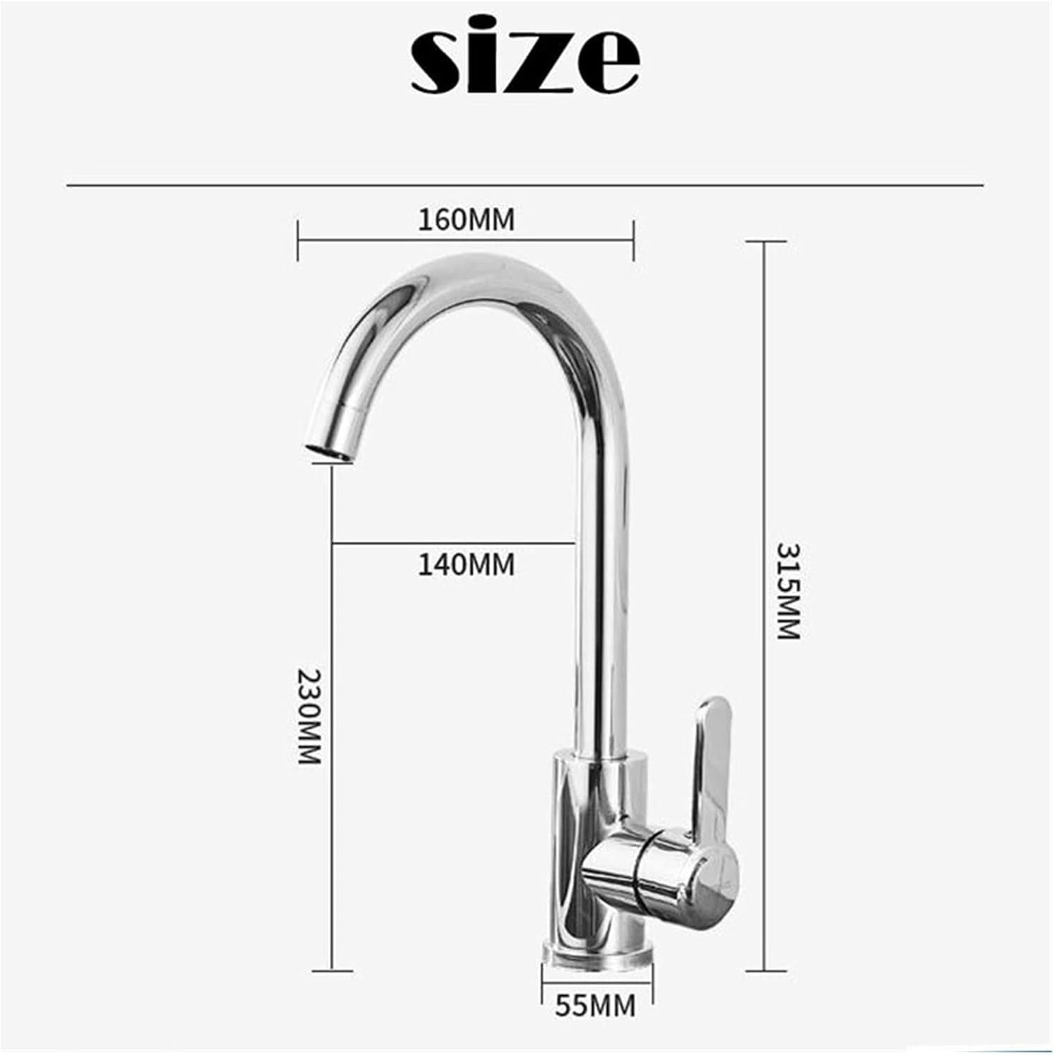 360 Rotatable Hot and Cold Dual Temperature Stainless Steel Sink Faucet Kitchen Faucet with 2 Hose