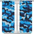 thumbnail image 6 of Camo Blue Blackout Curtains，for Girls Boy Home Decor, Abstract Hunter Army Navy Camouflage Pattern Drapes Window 2 Panel Rod Pocket Curtain for Bedroom Living Room Nursery Decor 63" W X 63" L, 6 of 6