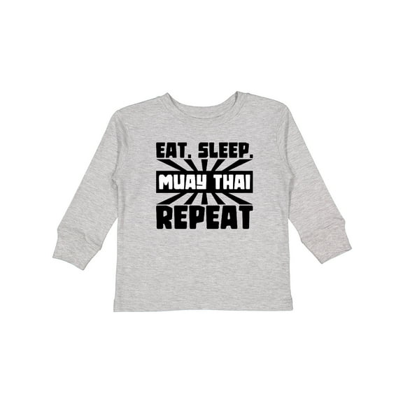 Inktastic Eat, Sleep, Muay Thai, Repeat Boys or Girls Long Sleeve Toddler T-Shirt