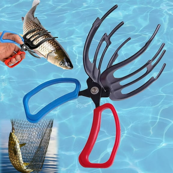 3 Claw Fish Gripper, Fishing Pliers Gripper, 2025 New Multifunctional Metal Fish Control Clamp Forceps, for Catch Most Freshwater Fish Fishing Accessories (3 Claw Fish Gripper)