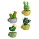thumbnail image 5 of 4 piezas de cactus de primavera, pequeñas plantas en maceta, decoración para pasteles y repostería (verde), 5 of 5