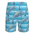 thumbnail image 6 of Kdxio Dolphin Pattern Mens Casual Shorts - Drawstring Summer Beach Sports Shorts for Men, 6 of 9