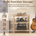 thumbnail image 4 of LELELINKY 2pc 3-Tier Media Stand, Natural Wood Audio Cabinet with Shelves, Multifunctional Entertainment Center for Living Room, Home, Naturl, 4 of 8