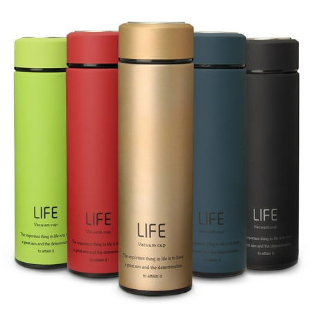 Thermos Stainless Steel Push Button - 500ML/18Oz Hot Stainless Steel Vacuum-Insulated Thermos leak-proof Insulated Container Coffee Tea Beverage Water Hydration Bottle Flasks Travel Mug 5 Colors Portable Slim design