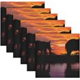 thumbnail image 6 of GZHJMY Elephant Cloth Napkins Set of 4, Reusable Washable Polyester Dinner Napkins for Family, Restaurant, Wedding, Party Decor 20 x 20 Inch, 6 of 7