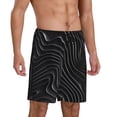 thumbnail image 2 of Fotbe Abstract Black And White Waves Pantalones Cortos de Pijama para Hombre, Ropa de Dormir, Pantalones de Pijama Cortos para Hombre-4X-Large, 2 of 6