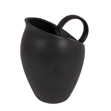 Bloomingville 82-Ounce Textured Stoneware Pitcher with Reactive Glaze, Matte Black