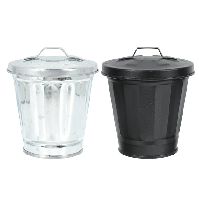 CIMAXIC 2Pcs Lovely Household Mini Trash Cans Tabletop Mini Garbage Containers with Lid,3.74"X3.54"X2.36"