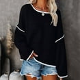 thumbnail image 2 of SGMVNU Women's Casual Oversized Sweaters Loose Soft Knit Long Batwing Sleeve Pullover Sweater Outfit Sweatshirts Tops Black M, 2 of 6