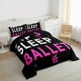 thumbnail image 3 of Feelyou Eat Sleep Ballet Bedding Comforter Set for Girls, Princess Pink Ballet Shoes Twin Comforter Sets, Cartoon Sports Style Reversible Bedding Set, Microfiber Bedroom Decor, 2pcs, 3 of 8