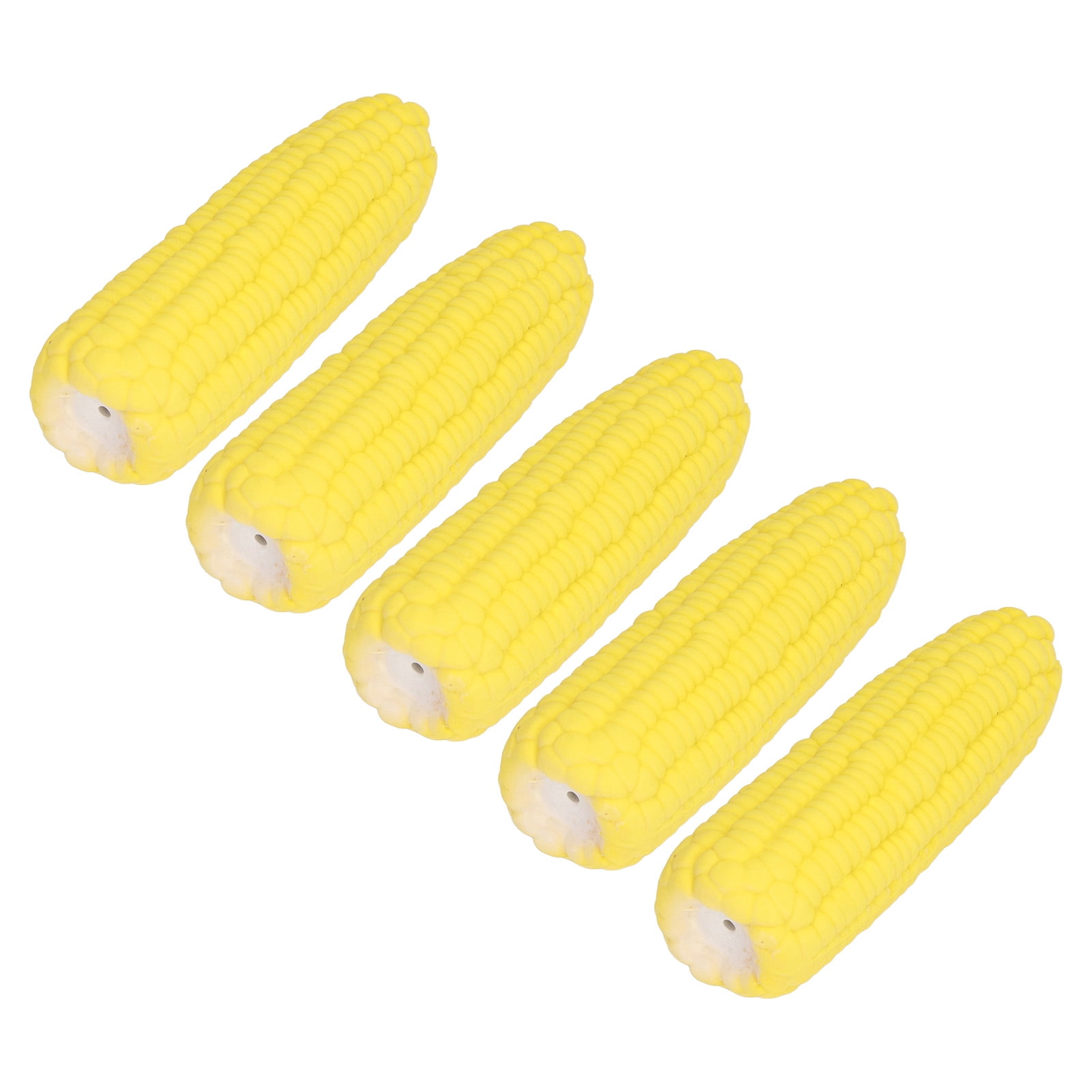 Riousery 5Pcs Dog Corn Toy Latex Simulation Interactive Puppy Teething Chew Toys with Sound for Small Medium Large Dogs, 5.51 inches / 14 cm