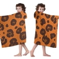 thumbnail image 4 of Orange and Brown Of Leopard Print Hooded Bath Towel，50"x30" for Ages 3 To 12 Kids, Quick Dry Lightweight Soft Microfiber Hood Beach Towel Cover Up for Kids, 4 of 7