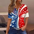 thumbnail image 4 of Tops de Manga Corta de Algodón para las Mujeres Impreso Cuello Redondo Blusa Imitación Estante de Algodón, Moda Casual Top para el Hogar Diario Y el Trabajo, 4 of 6