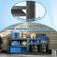 thumbnail image 2 of Aobabo Garage Shelving, 3 Tier Adjustable Metal Shelving, 31.5"×39.4"×19.7", 1200LBS Heavy Duty Storage Shelving for Garage Warehouse, Basement, Industrial Utility Yard, Black (3-Tier), 2 of 7