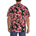 thumbnail image 3 of Rateoe Blooming Meadow Pattern Men's Short Sleeve Classic Shirt, Casual Short-Sleeved Shirt, Lightweight Summer Shirt, Cuban Collar Shirt,Button-Front Shirt-XX-Large, 3 of 5