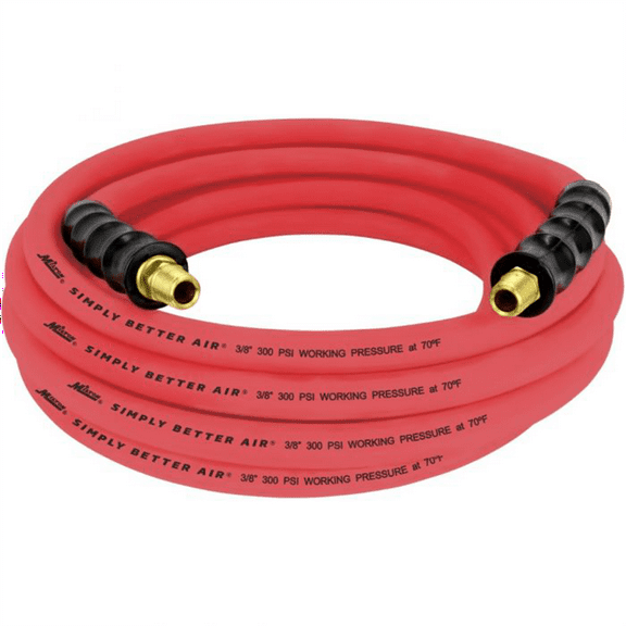 Milton Industries 3/8" x 25' Ultra Lightweight Rubber Hose (w/ 1/4" NPT ends)