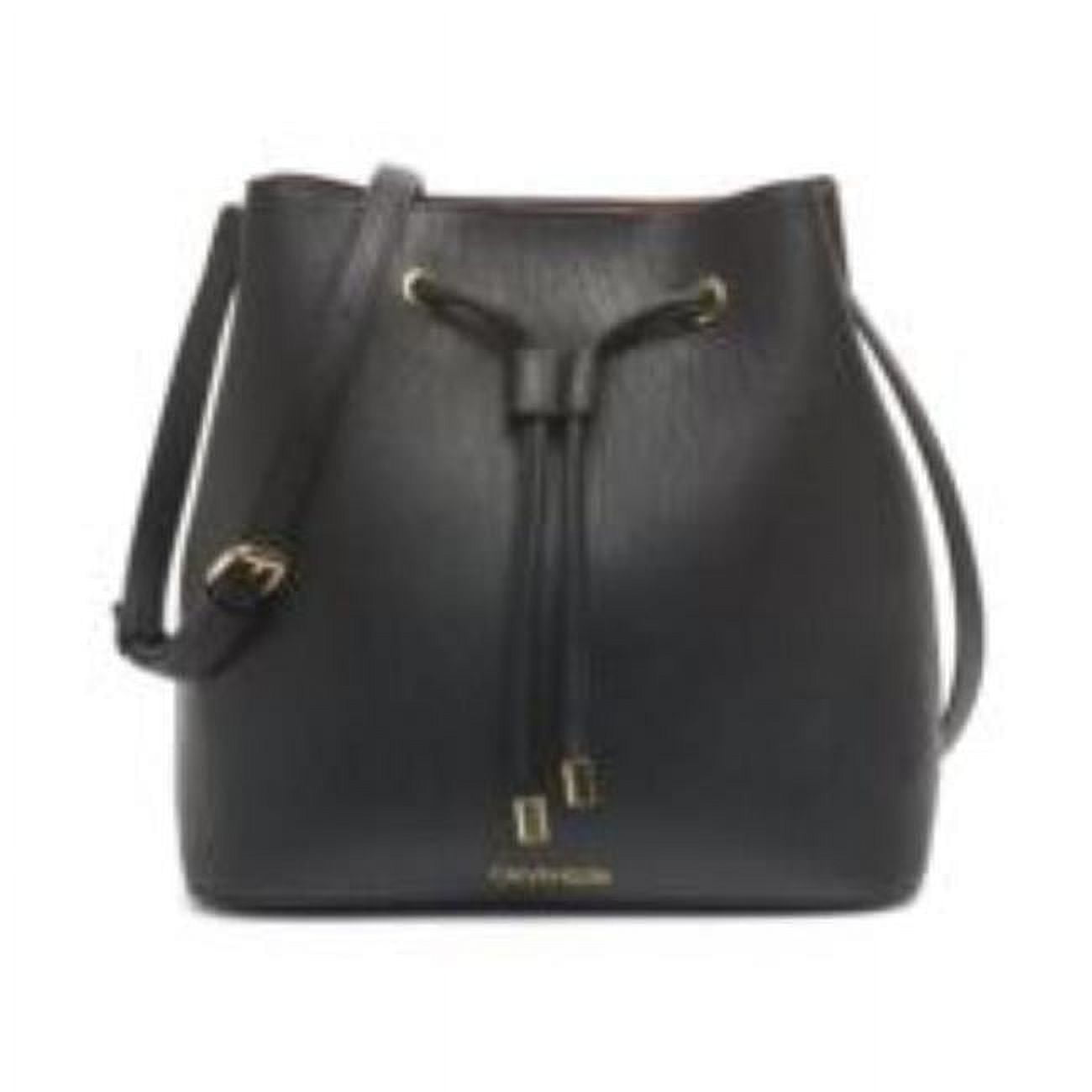 Calvin Klein Handbags H0AJZ9HT BLK Gabrianna Novelty Bucket Bag Black Walmart