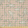 thumbnail image 2 of Ambesonne Koi Fish Fabric by the Yard Microfiber, Luck Symbol Motifs Art, 10 Yards, Blush and Pale Salmon, 2 of 2