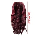 thumbnail image 3 of Dengmore Wig Women's Wine Red Long Curly Hair Large Wig Headcover 26.7 Inch Heat Resistant Synthetic Fiber with Stretchy Lace & Adjustable Elastic Bands, 3 of 8