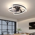 thumbnail image 6 of Pebbuoy Ceiling Fan with Light And Remote Control, Modern Geometric Shape Flush Mount Ceiling Fan Light for Bedroom, Living Room, Small LED Ceiling Light Fixture, 6 of 10