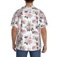 thumbnail image 3 of Balery Rose Flowers Camisa Casual de Manga Corta con Botones para Hombre, Texturizada, Estilo Cubano, para Playa, Verano-Medium, 3 of 5