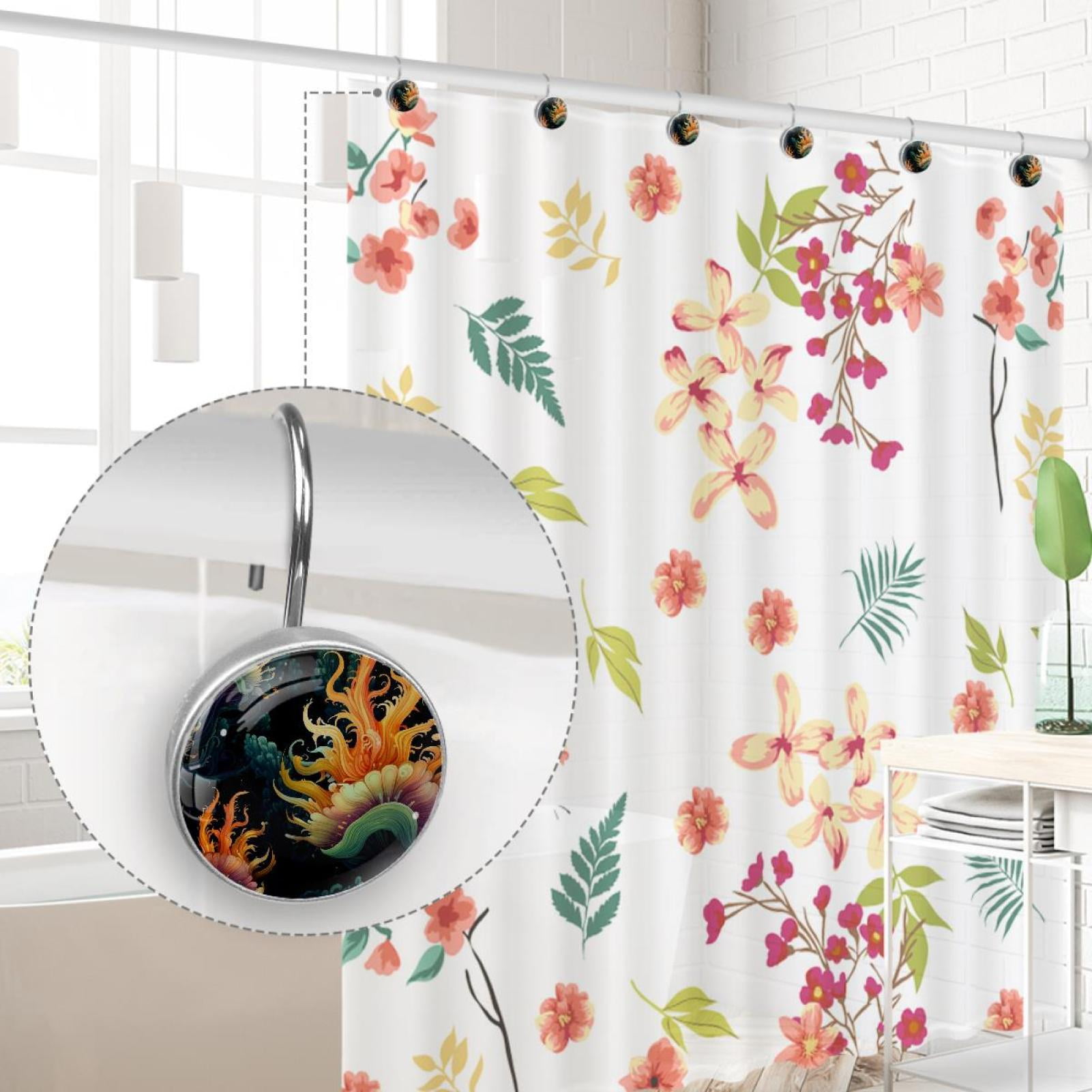 HemaKayy 12 Pcs Decorative Shower Curtain Hooks - Stainless Steel Rings for Bathroom Décor - Easy Glide & Secure Hold - Perfect Decoration for Bathroom Shower Rods - Ocean Sea Slug