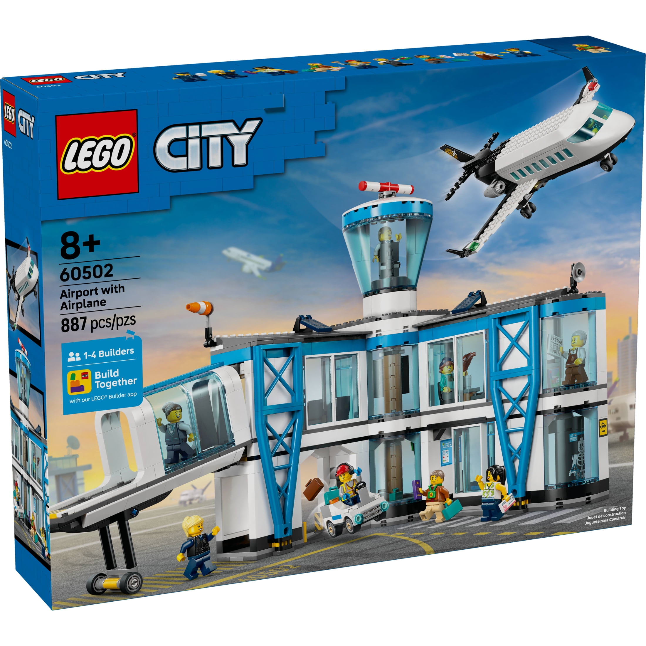 LEGO City Airport with Airplane Building Toy - Building Toy for Kids - Pretend Play Travel Set for Boys & Girls, Ages 8+ - Includes 9 Minifigures - Gift Idea for Birthdays - 60502