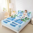 thumbnail image 4 of Manfei Merry Xmas Bed Sheets,Blue Christmas Gloves King Sheets,Red Berry Sheet Set For Men Women,Ultra Soft Home Decor,4 Pieces, 4 of 7