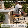 thumbnail image 5 of Crestlive Products Cast Aluminum Outdoor Swivel Bar Stools Set of 2, Heavy Duty Patio Bar Height Chairs with Sunbrella Cushions, All-Weather Outdoor Bar Chairs (Red), 5 of 9