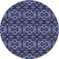 thumbnail image 1 of Ahgly Company Machine Washable Indoor Round Transitional Periwinkle Purple Area Rugs, 7' Round, 1 of 7