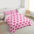thumbnail image 3 of Homewish Love Heart Print Bedding Comforter Set 2pcs for Female Men Adults,Dreamy Princess Twin Comforter Sets Microfiber,Romantic Valentine's Day Breathable Bedding Set,Microfiber Bedroom Decor, 3 of 8