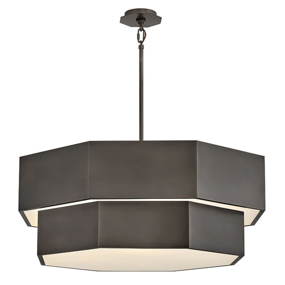 46995BX Hinkley Lighting Facet - 60W 12 LED Medium Convertible Chandelier-14.75 Inch Tall and 38 Inch Wide-Black Oxide Finish