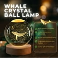 thumbnail image 5 of 3D Whale Crystal Ball Night Light - LED Glass Light Hologram Lamp with Solid Wood Base, USB Powered Ball Lamp with Adjustable Brightness for Home Decor Display Gift, 2.4inch(60mm), 5 of 8