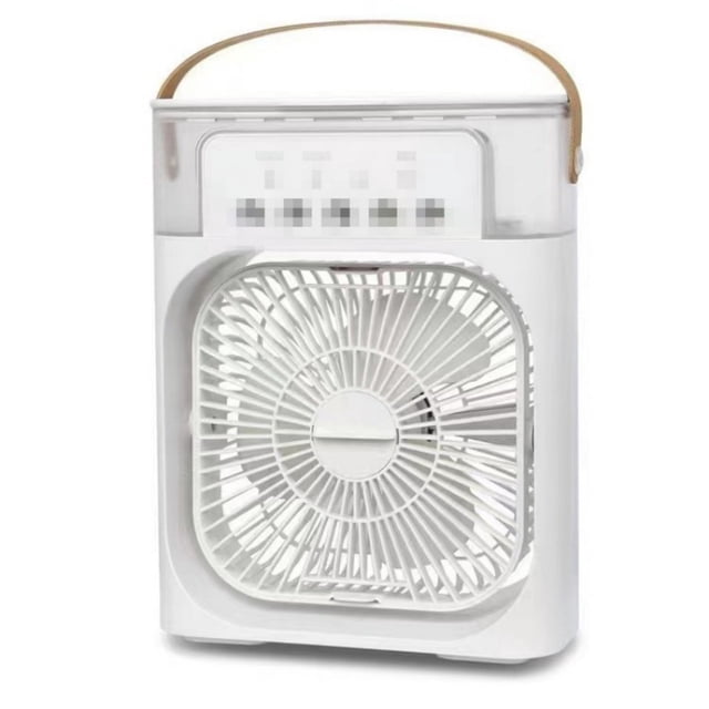 Enfriador de aire portátil con ventilador de hielo con agua para ventilador Frost Cube, mini ventilador de enfriamiento evaporativo 3 en 1 con LED, temporizador, 3 velocidades de viento, 3