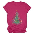 thumbnail image 6 of UngA Christmas Tee Shirts for Women Graphic Crew Neck Shirt Casual Holiday Short Sleeve Tee Xmas Funny Printed Winter Tshirt Tops Christmas Shirts for Women (Hot Pink,S), 6 of 6